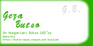 geza butso business card